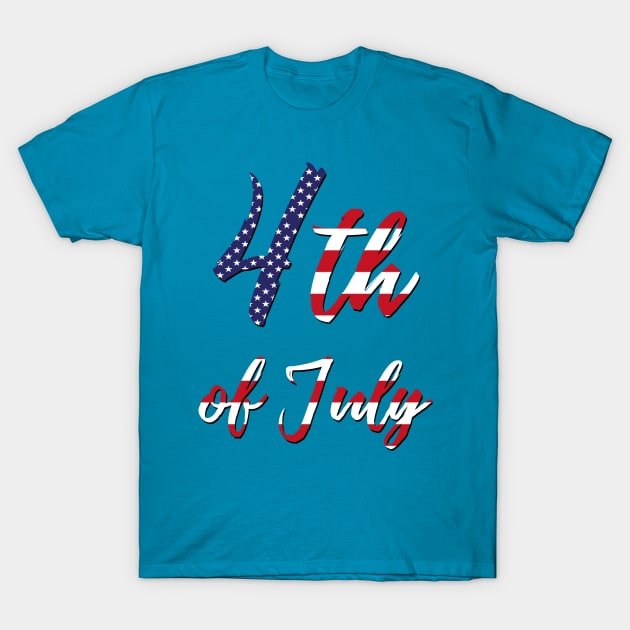 4th of July American Flag T-Shirt by Scar